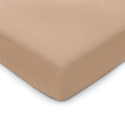 Comfy Cubs Muslin Fitted Crib Sheet In Cedar