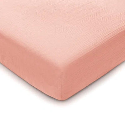 Comfy Cubs Muslin Fitted Crib Sheet In Lace Pink