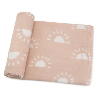 Comfy Cubs Muslin Swaddle Blanket, 1 Pack In Blush Sun