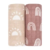 Comfy Cubs Muslin Swaddle Blanket, 2 Pack In Sun & Rainbow