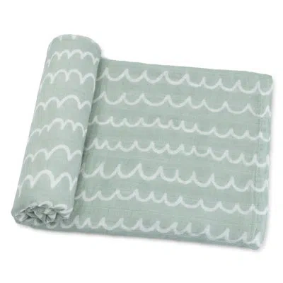 Comfy Cubs Muslin Swaddle Blankets Pack Of 1 - 47 X 47 Inch Large Multipurpose Wraps For Newborns In Green Doodle