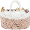 Comfy Cubs Rope Diaper Caddy Organizer In Blush