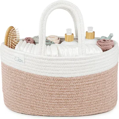 Comfy Cubs Rope Diaper Caddy Organizer In Blush