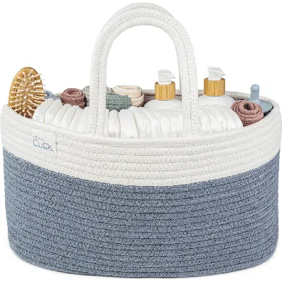 Comfy Cubs Rope Diaper Caddy Organizer In Pacific Blue