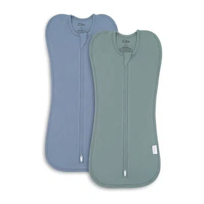 Comfy Cubs Swaddle Blanket Baby Girl Boy Easy Zipper Wrap 2 Pack Newborn Infant Sleep Sack By  In Nomadic Blue,azul