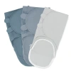 Comfy Cubs Swaddle Blankets With Easy Access Zipper In Stone,pacificblue,nomadicblue