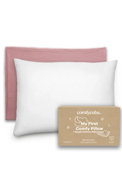 Comfy Cubs Toddler Pillows With Soft Muslin Pillow Case In Purple