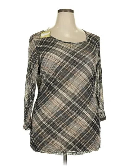 Pre-owned Comfy Usa 3/4 Sleeve Blouse In Gray