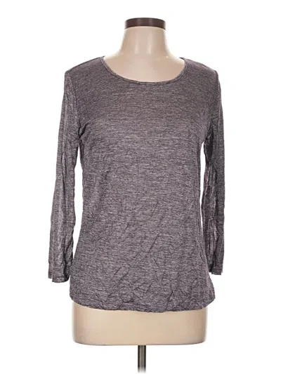 Pre-owned Comfy Usa 3/4 Sleeve Top Gray Crew Neck Tops