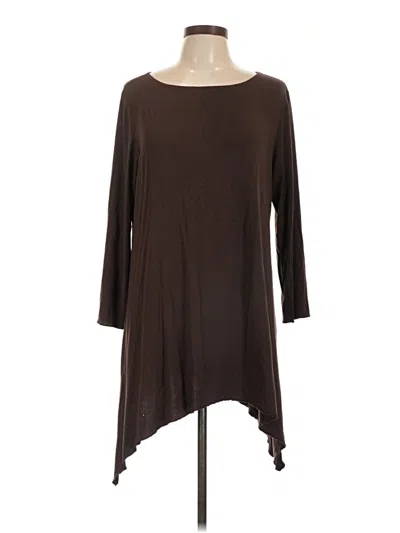 Pre-owned Comfy Usa 3/4 Sleeve T-shirt In Brown