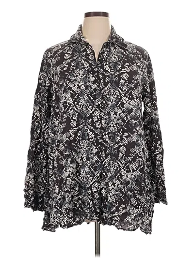 Pre-owned Comfy Usa Long Sleeve Blouse In Black