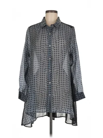 Pre-owned Comfy Usa Long Sleeve Blouse In Gray