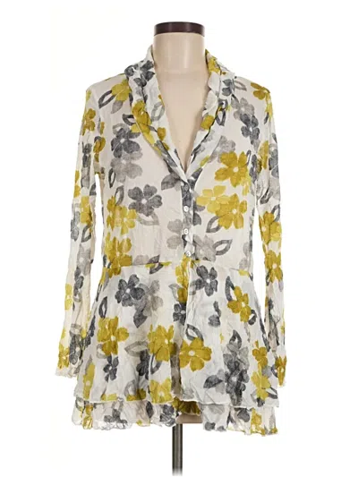 Pre-owned Comfy Usa Long Sleeve Blouse In Ivory