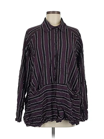 Pre-owned Comfy Usa Long Sleeve Blouse In Purple