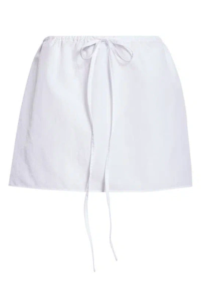 Coming Of Age Drawstring Miniskirt In White