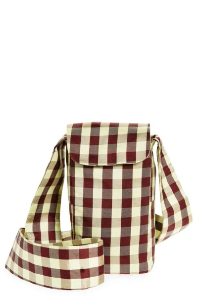 Coming Of Age Gingham Silk Taffeta Iphone Crossbody Bag In Gingham  