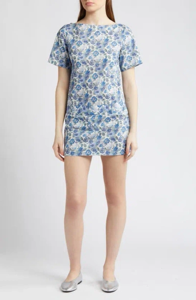 Coming Of Age X  Heidi Rose Print Drop Waist Minidress In Heidi Rose Blue