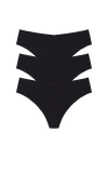 Commando 3 Pack Butter Thong In Black