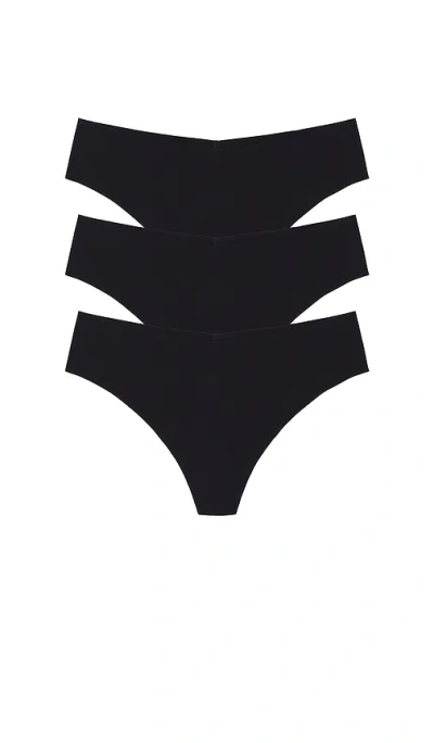 Commando 3 Pack Butter Thong In Black