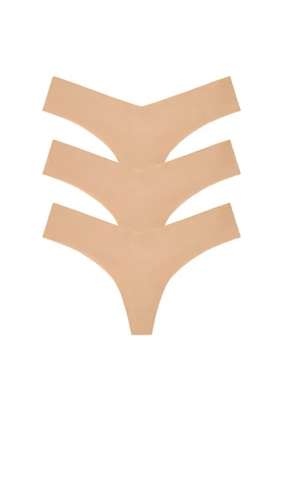 Commando 3 Pack Classic Thong In Brown