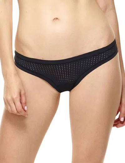 Commando Active Perforated Thong Panty In Black