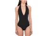Commando Ballet Body Deep Plunge Halter Bodysuit In Black