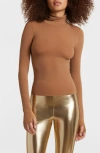Commando Ballet Body Long Sleeve Turtleneck Top In Cocoa