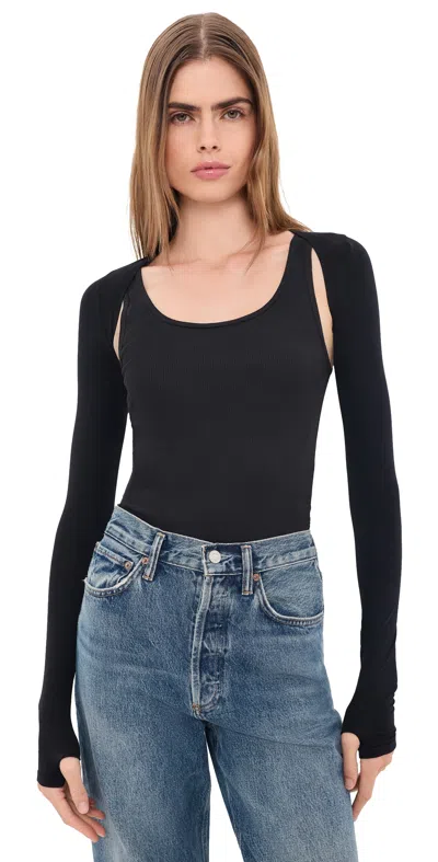 Commando Ballet Body Shrug With Thumbholes Black