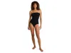 Commando Ballet Strapless Microfiber Thong Bodysuit In Black