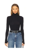 Commando Butter Turtleneck Bodysuit Black In Black