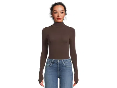 Commando Ballet Body Turtleneck Bodysuit With Thumbholes Women's Jumpsuit & Rompers One Piece Espresso, Cotto