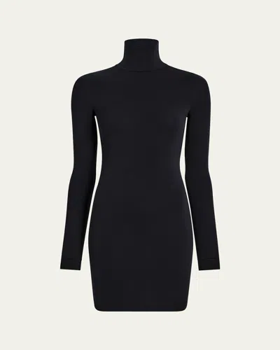 Commando Ballet Body Turtleneck Mini Dress In Blue