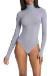 Commando Ballet Body Turtleneck Thong Bodysuit In Gray