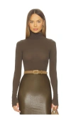 Commando Ballet Crewneck Bodysuit With Thumbholes In Gray