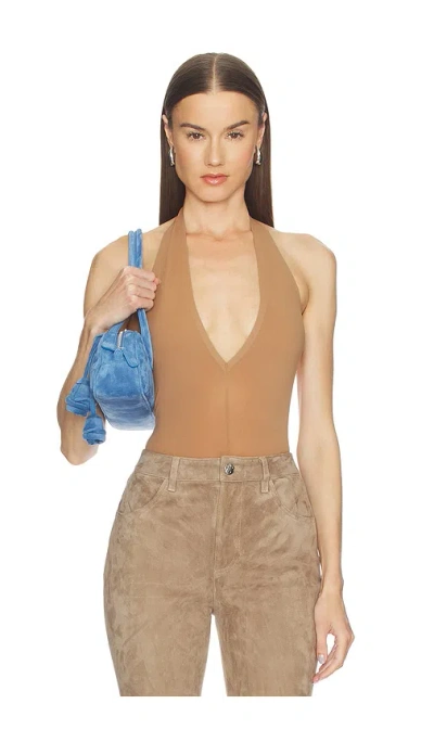 Commando Ballet Deep Plunge Bodysuit In Brown