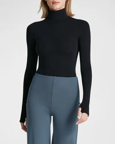 Commando Ballet Long-sleeve Turtleneck Bodysuit In Black