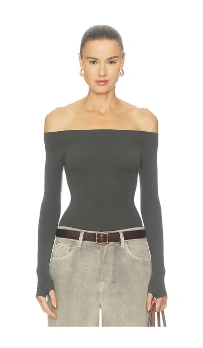 Commando Ballet Off-shoulder Bodysuit In Hazel