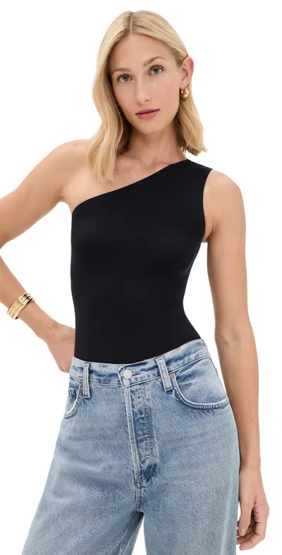 Commando Ballet One Shoulder Thong Bodysuit Black