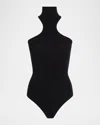 Commando Ballet Racer Turtleneck Microfiber Bodysuit In Black