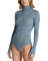 Commando Matte Long-sleeve Turtleneck Bodysuit In Bluestone