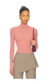 Commando Ballet Turtleneck Bodysuit In Pink