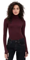 Commando Ballet Turtleneck Bodysuit With Thumbholes Raisin In Raisin