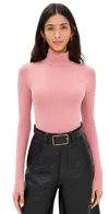 Commando Ballet Turtleneck Bodysuit With Thumbholes Vintage Pink In Pink