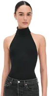 Commando Ballet Turtleneck Halter Thong Bodysuit Black In Black