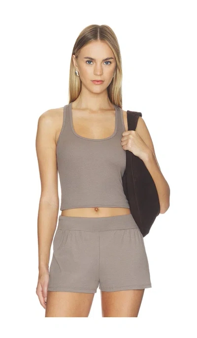 Commando Better Than Basic Rib Racerback Top In Brown