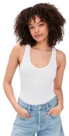 Commando Better Than Basic Rib Tank Thong Bodysuit White