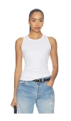 Commando Better Than Basic Rib Tank Thong Bodysuit White In White