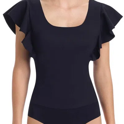 Commando Bonded Ruffled Bodysuit In Black
