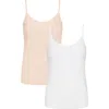 Commando Butter Assorted 2-pack Camisoles In Beige/ White