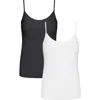 Commando Butter Assorted 2-pack Camisoles In Black/white